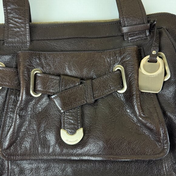 B Makowsky Brown Leather Shoulder Bag - Picture 2 of 16